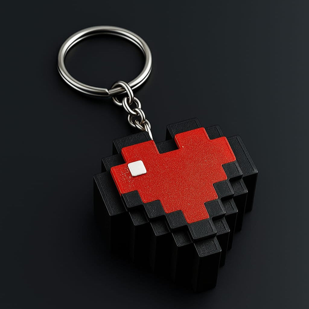 Minecraft Heart Keychain